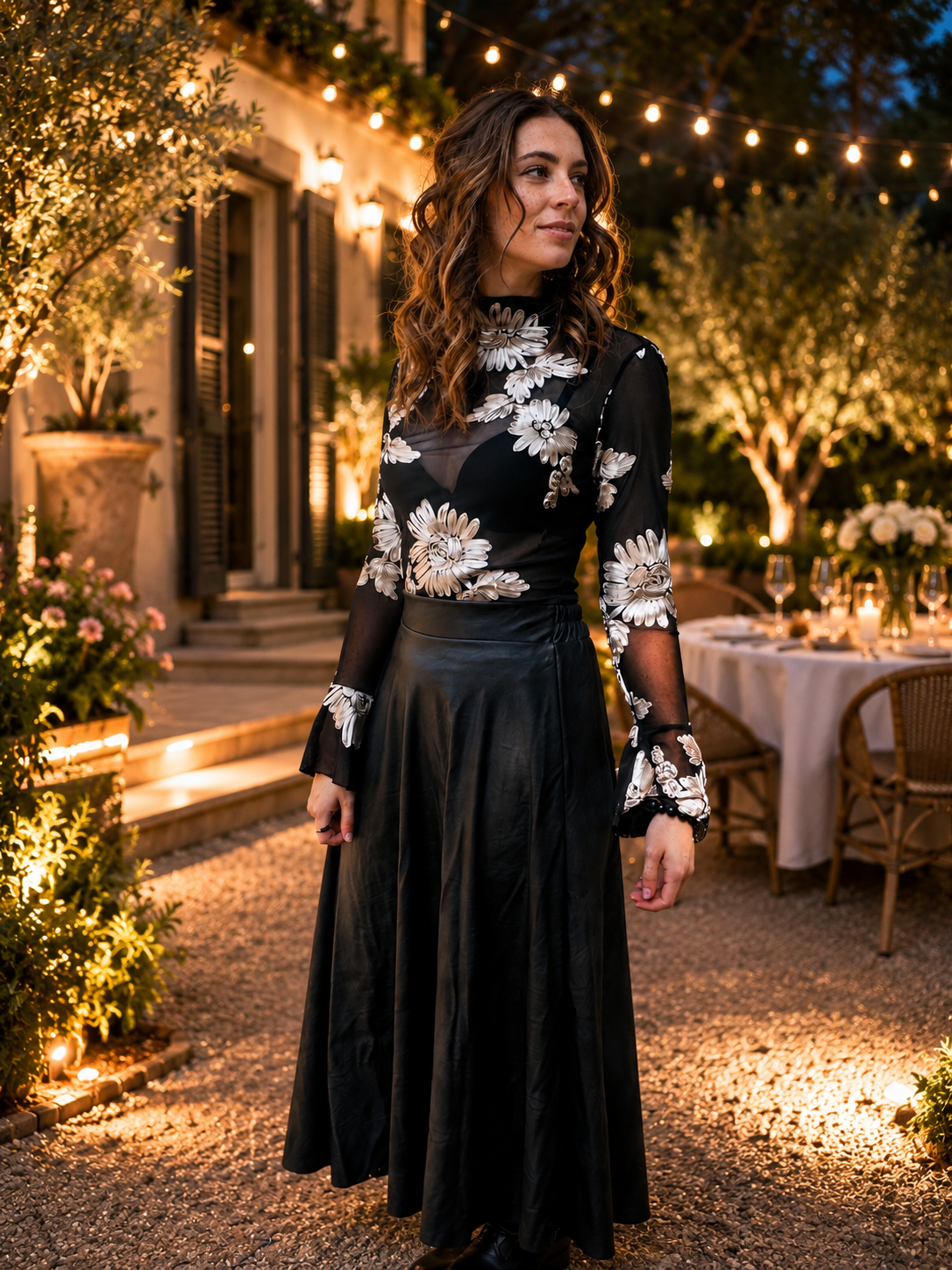 Zwarte maxi rok