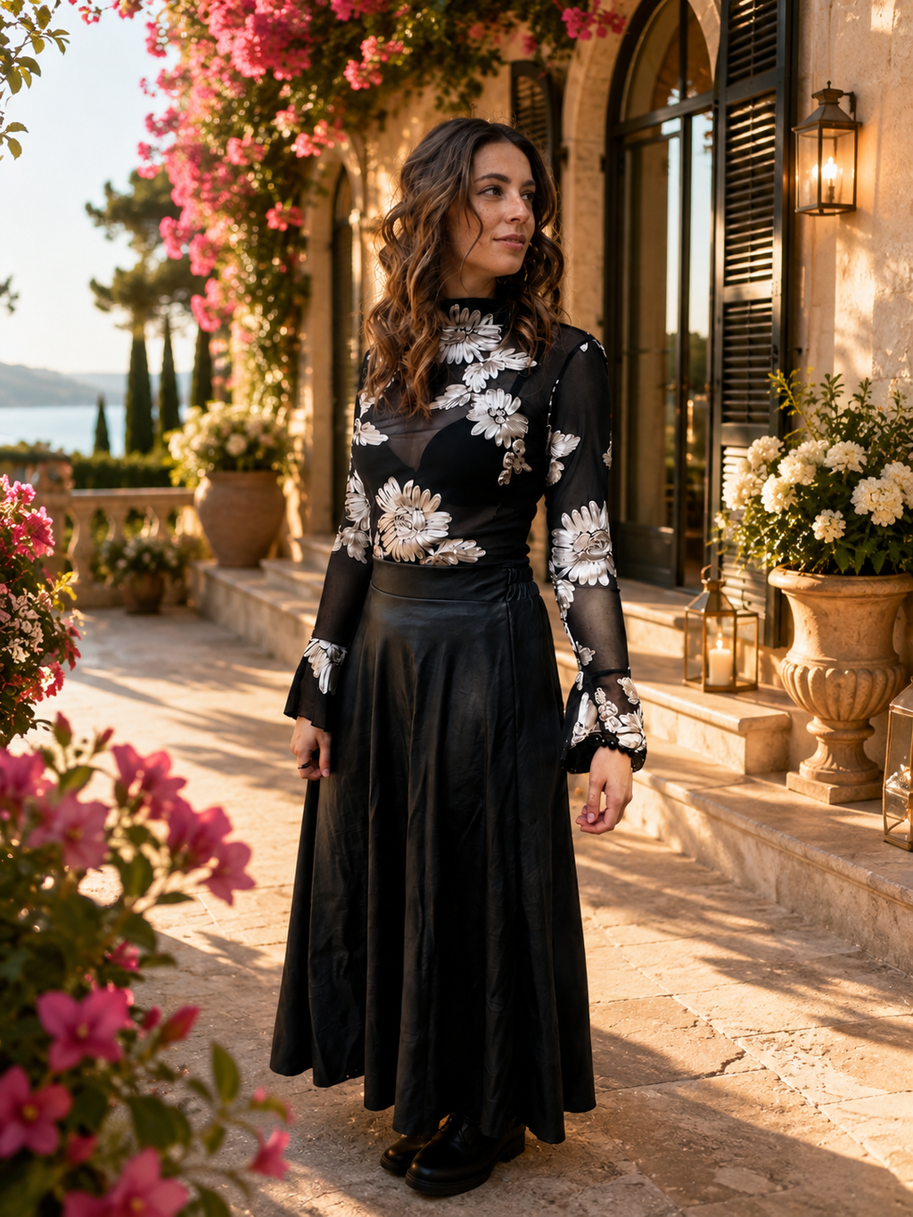 Zwarte maxi rok