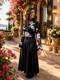Bloemenblouse zwart/ goud