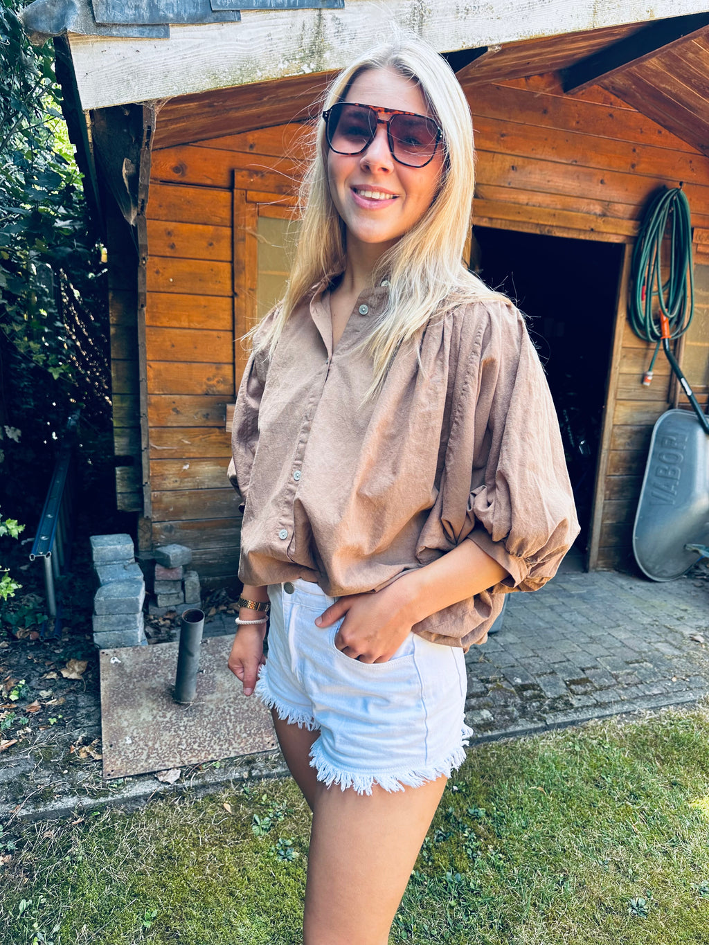 Luchtige Blouse met Ballonmouwen