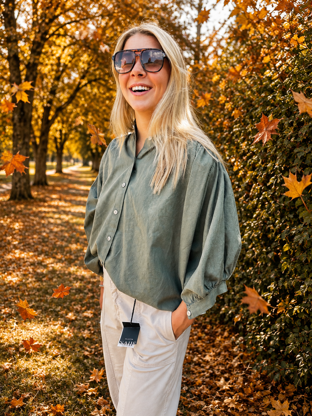 Luchtige Blouse met Ballonmouwen